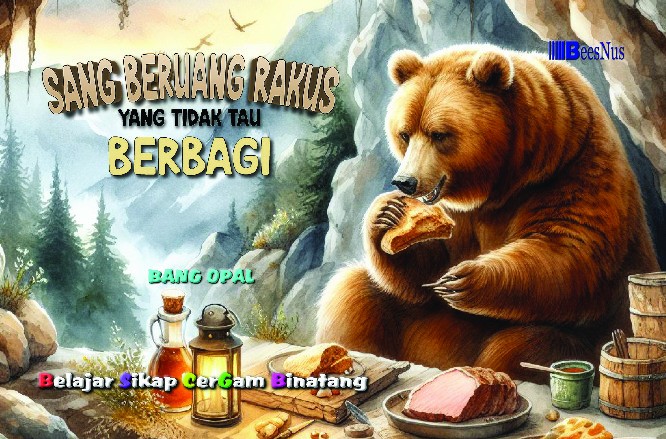 Seri Belajar Sikap Cergam Binatang Sang Beruang Rakus yang Tidak Tau Berbagi 